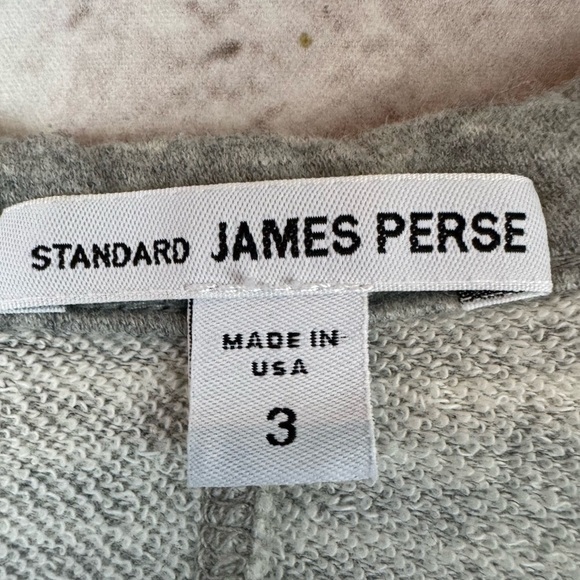 Standard James Perse Women's Size 3 Grey Striped Cardigan Cotton Fleece Long L - Picture 3 of 8